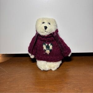 Plush Teddy Bear with Burgundy Sweater